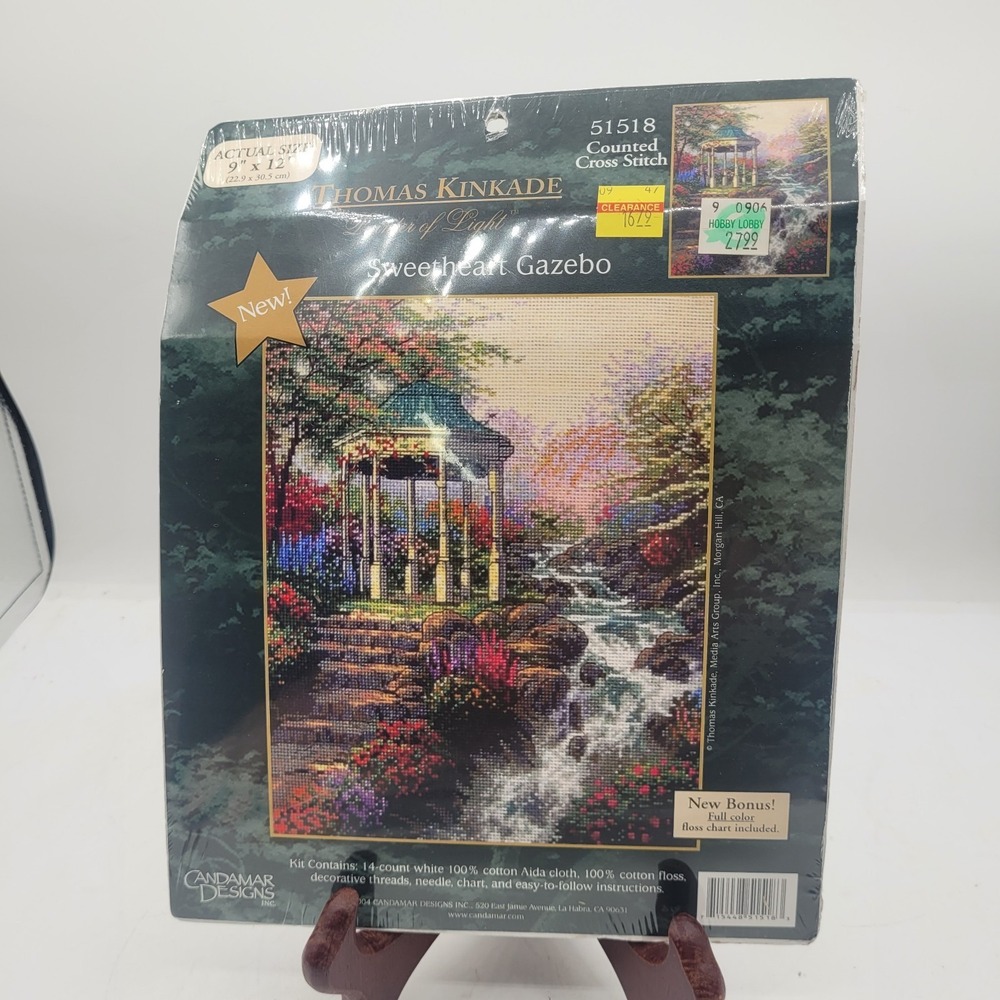New‎ Thomas Kinkade "Sweetheart Gazebo" Counted Cross Stitch Kit